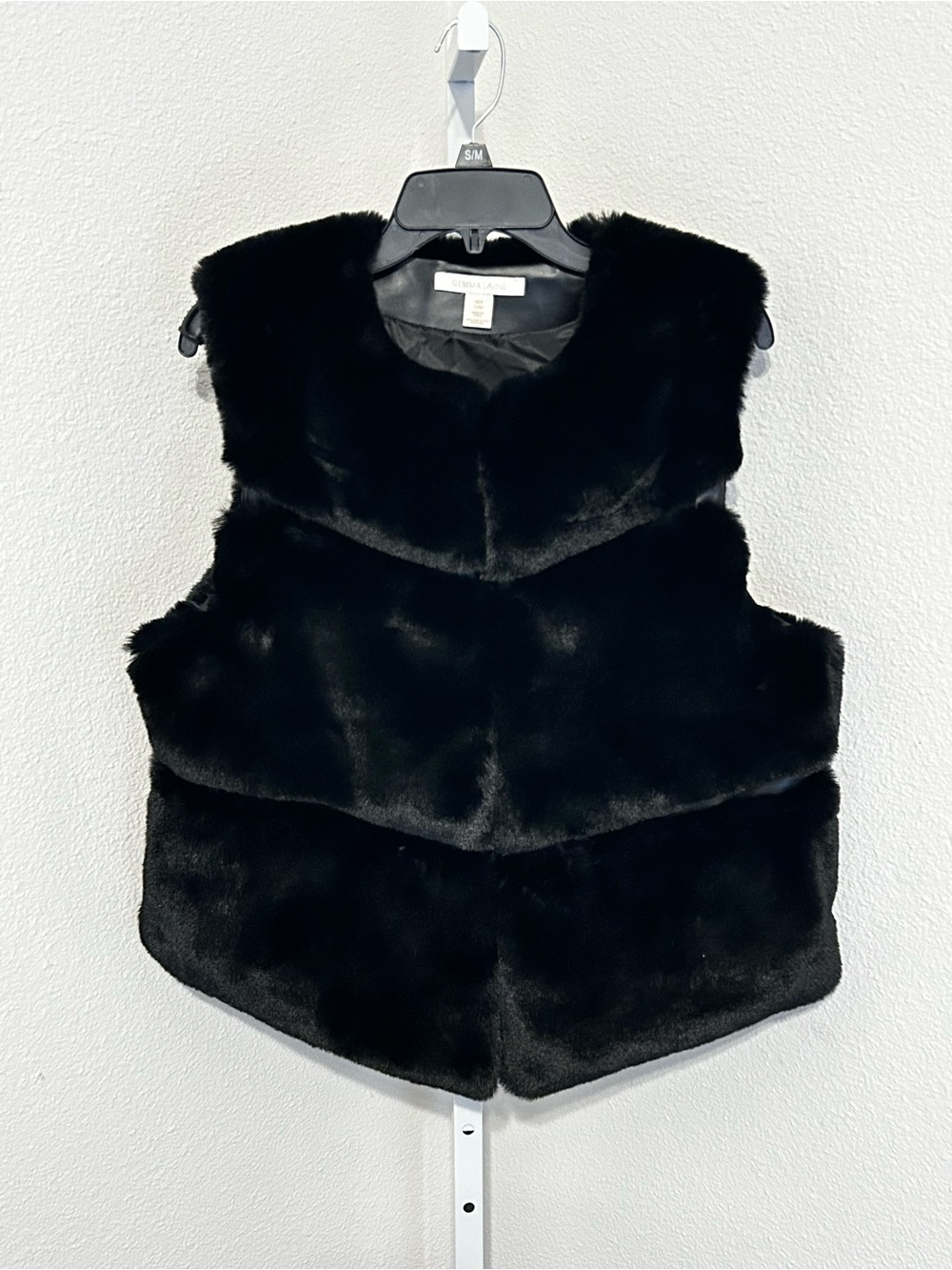 Black Faux Fur Vest - Women